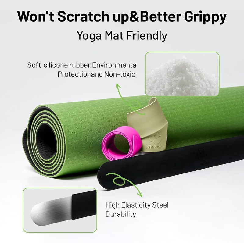 Slim Panda Yoga Mat Strap Slap Band, One Snap Keeps Mats Tightly Rolled, Heavy-Duty Clasp Fits Most Size Mats(24" L X 2" W) - Image 4